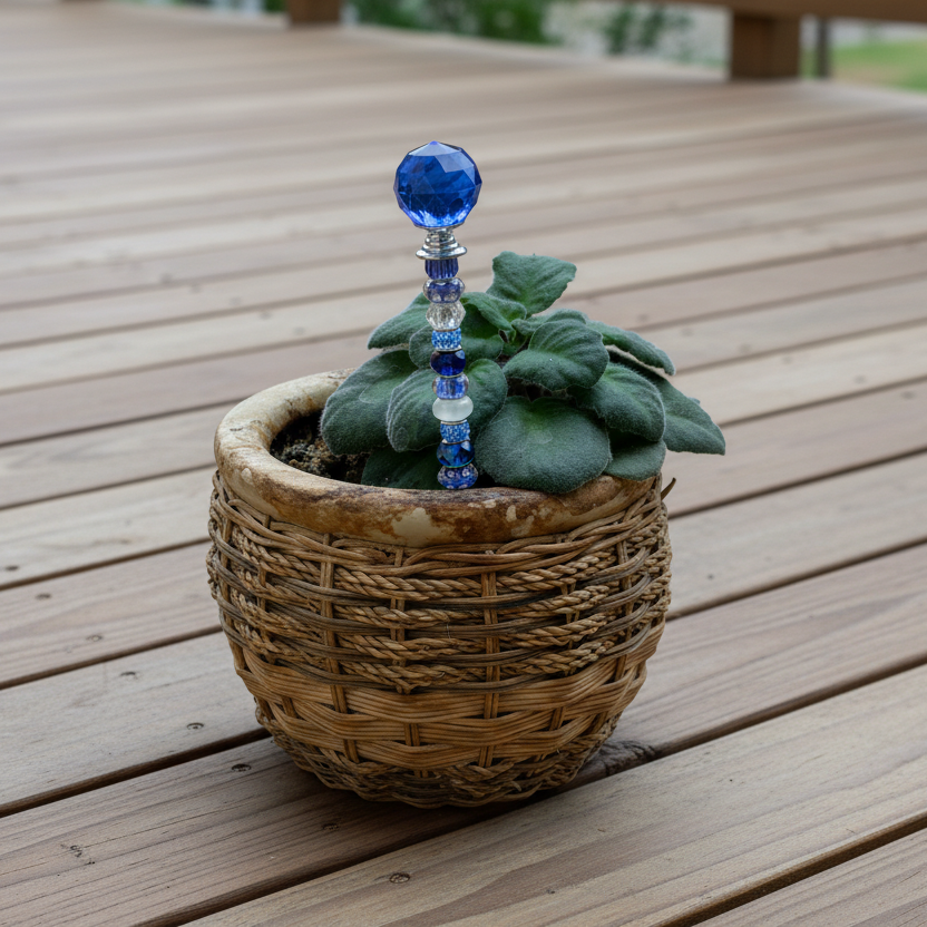 Blue, Purple & White Fairy Wand Garden Stake