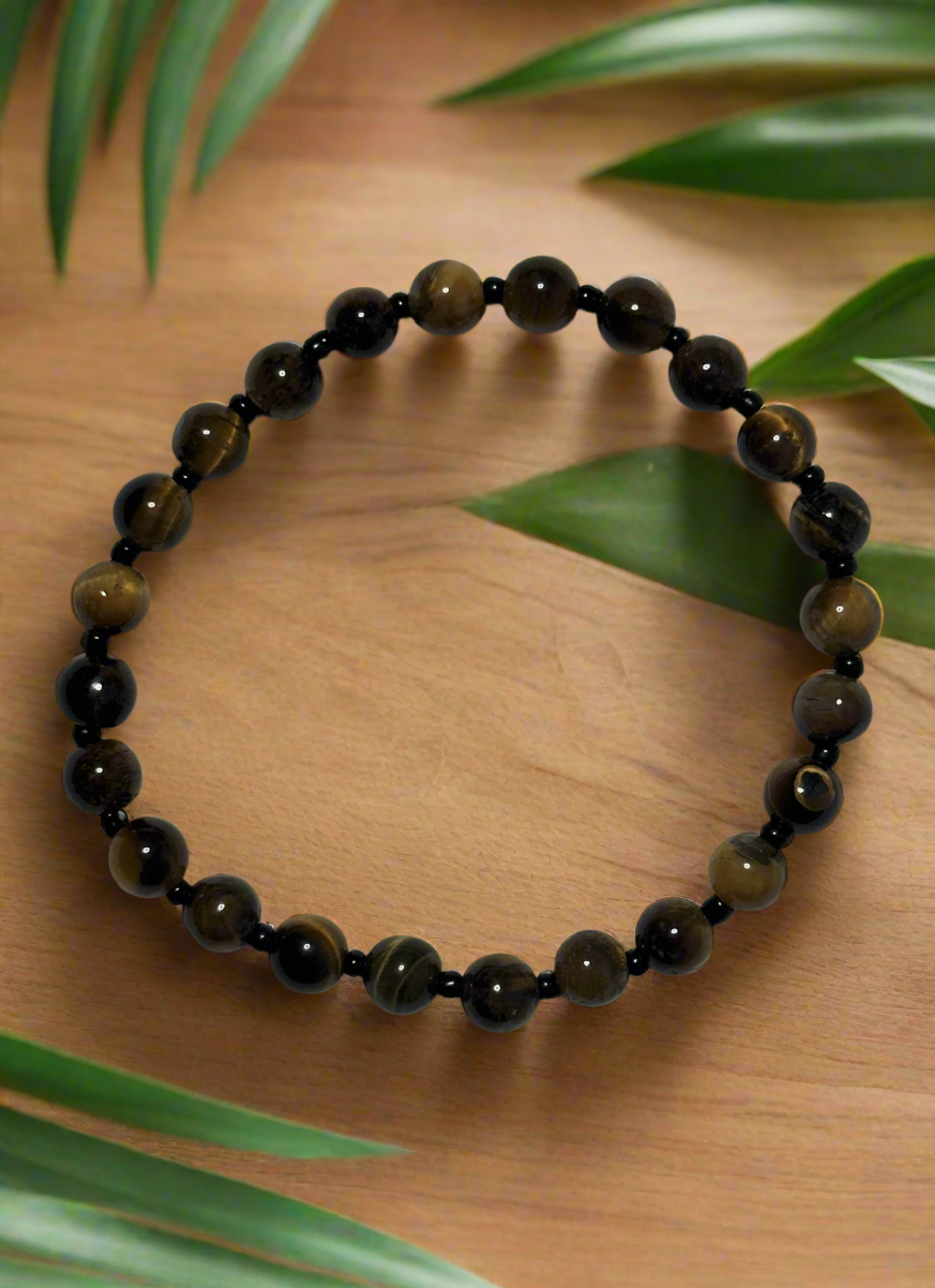 Tiger Eye and Black Jasper Bracelet