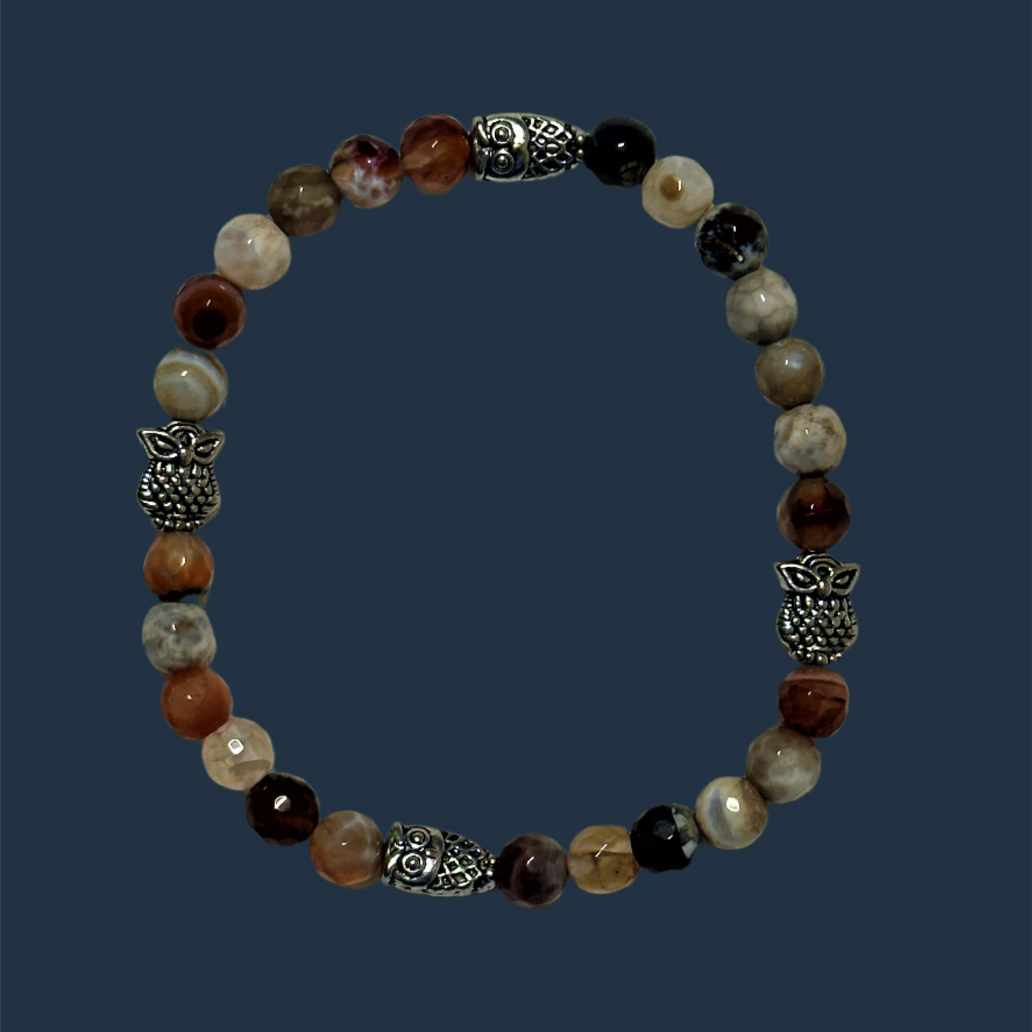 Agate and Owl Bracelet