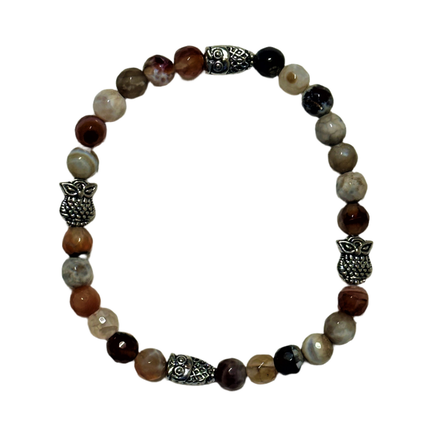 Agate and Owl Bracelet