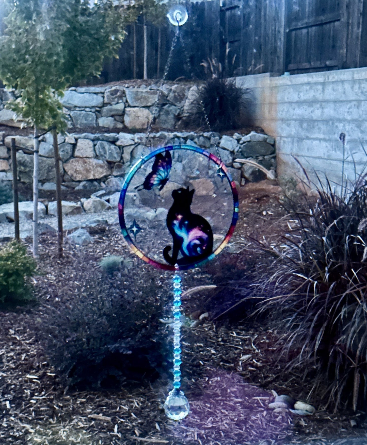 Black Cat and Butterfly Suncatcher