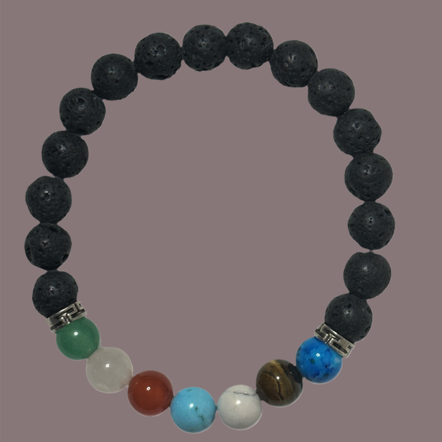 Lava Stone Chakra Bracelet