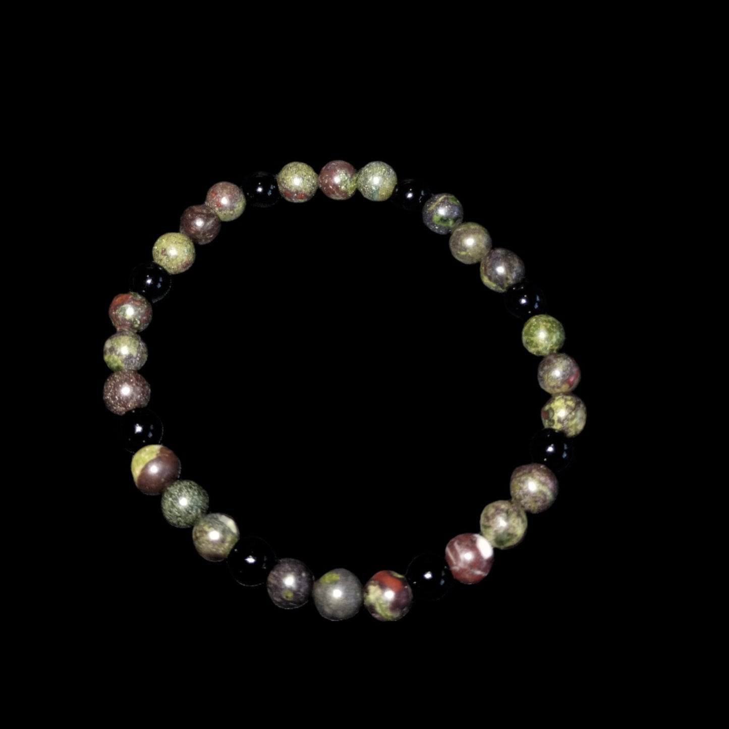 Dragon Blood Jasper and Black Jasper Bracelet