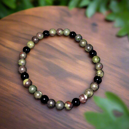 Dragon Blood Jasper and Black Jasper Bracelet