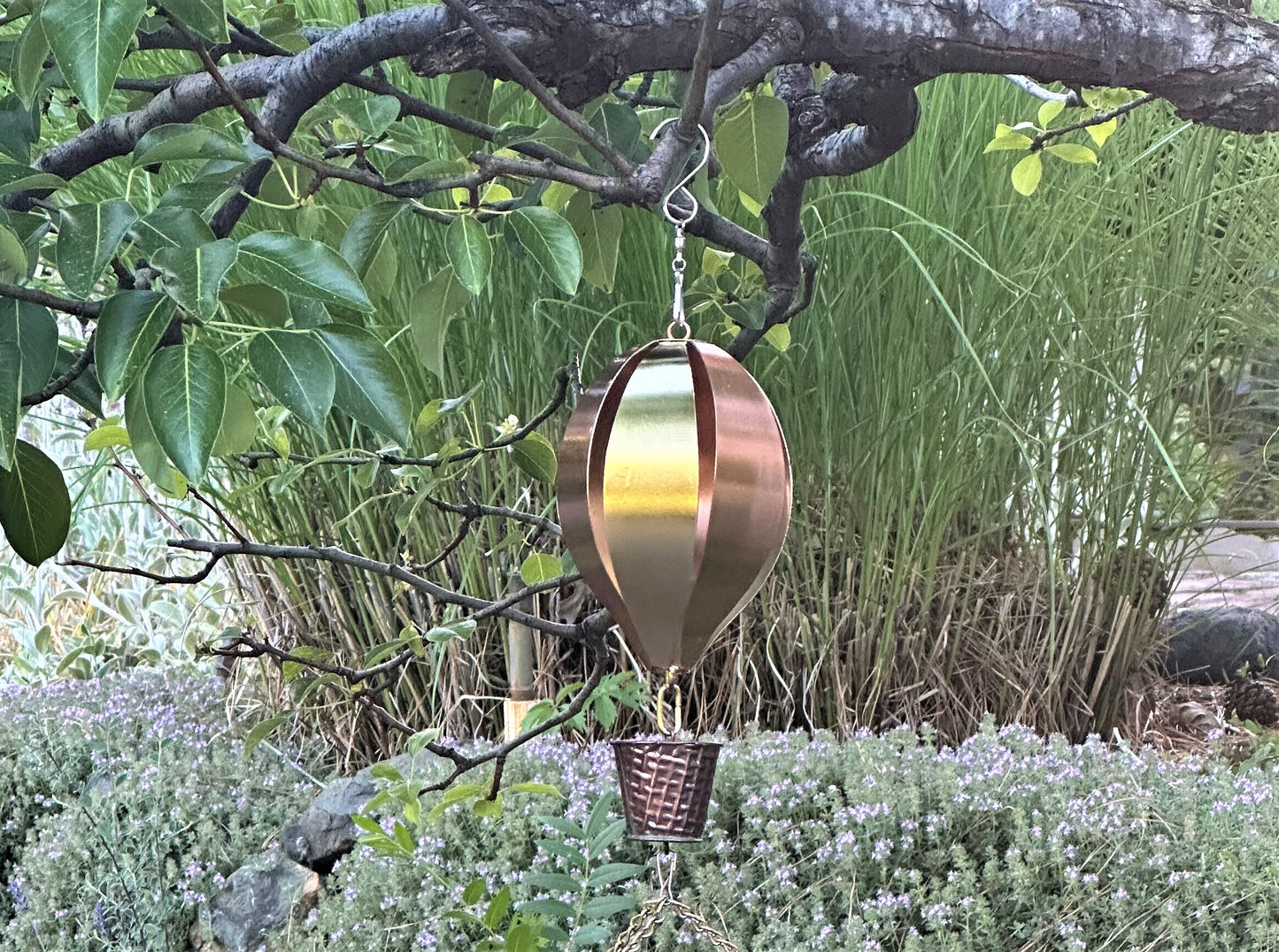 Hot Air Balloon Suncatcher Mobile on Manzanita Wood