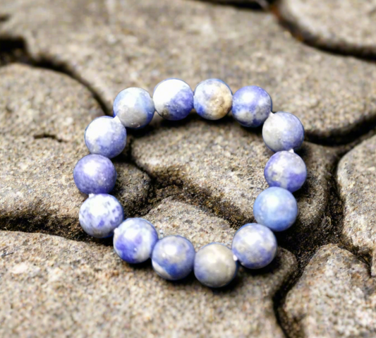 Matte Lapis Lazuli Natural Stone Stretch Ring