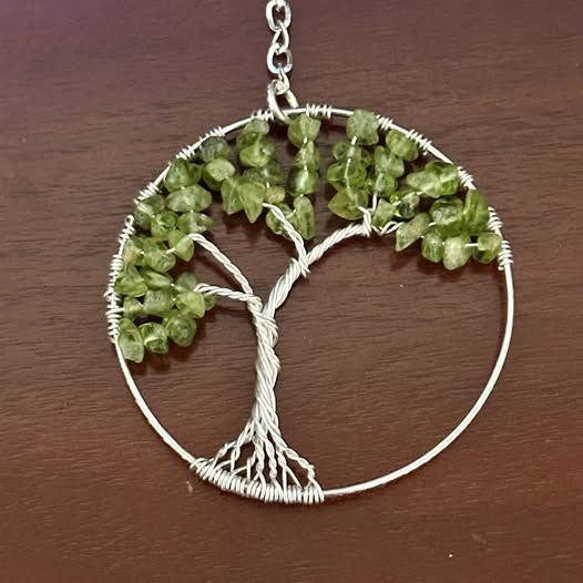 Peridot & Silver Tree of Life - 3-Inch Wall/Window Hanging