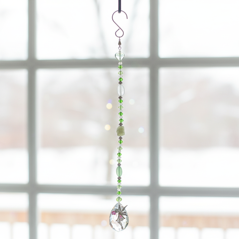 Fairy Suncatcher Accented with Fluorite and Agate Stones 🧚