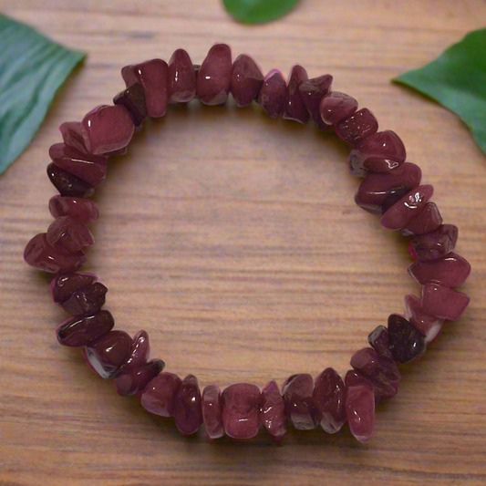 Red Quartzite Chip Bracelet