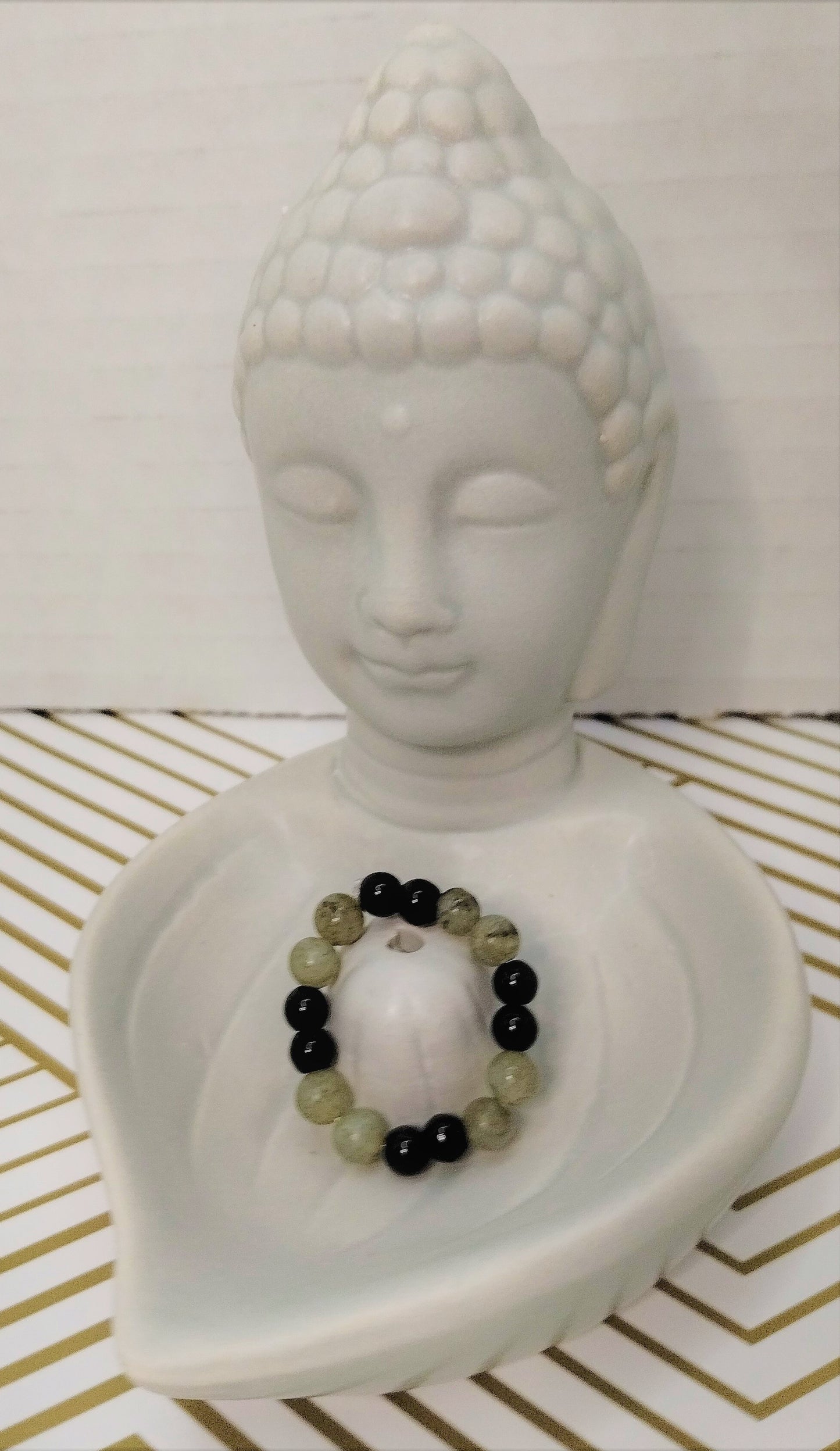 Labradorite and Black Jasper Necklace, Bracelet, and Ring Set