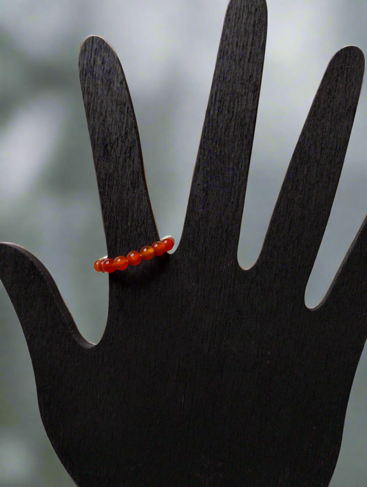 Amber Agate Stretch Ring