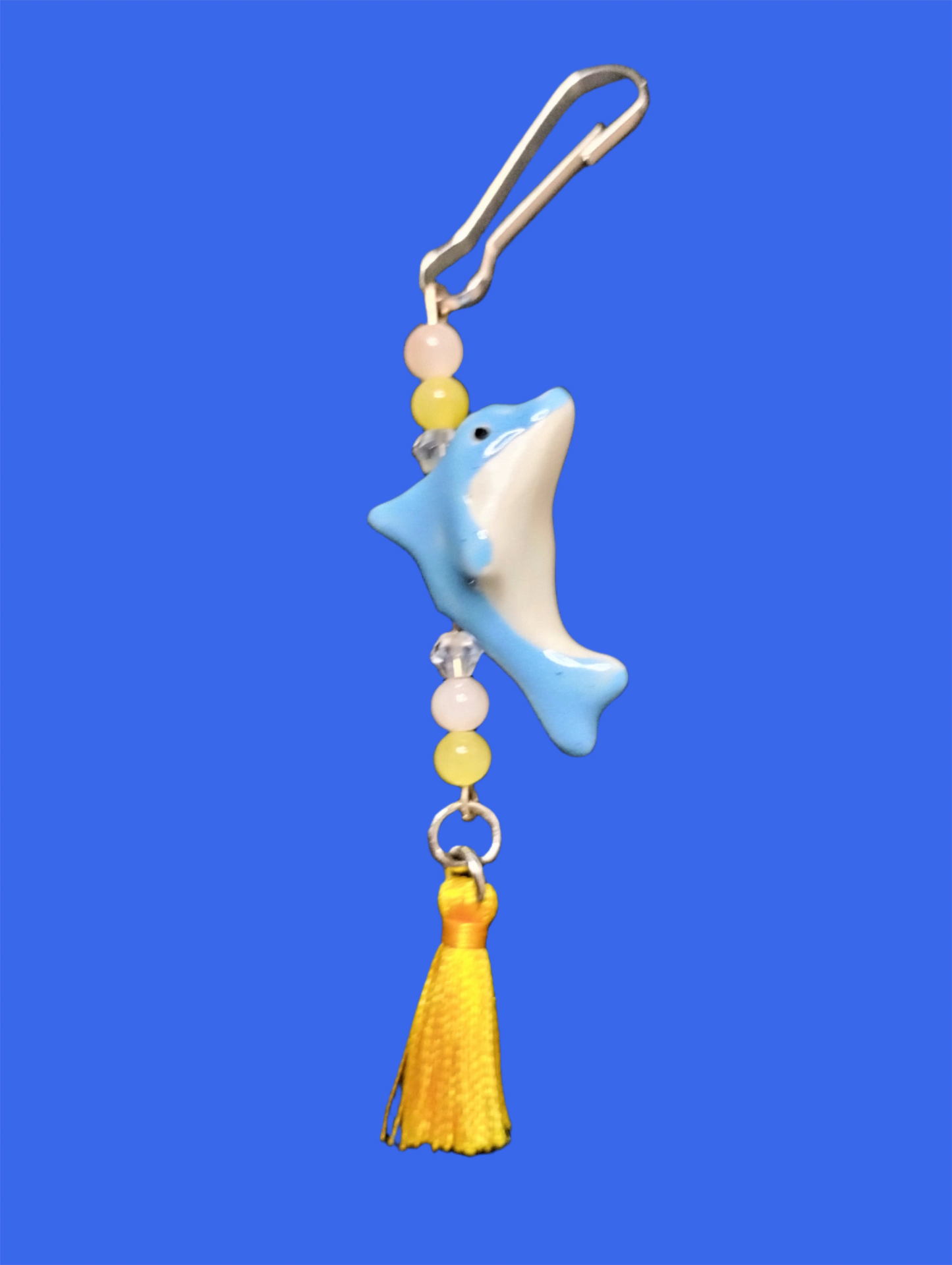 Purse/Backpack Charm With Blue Dolphin Charm