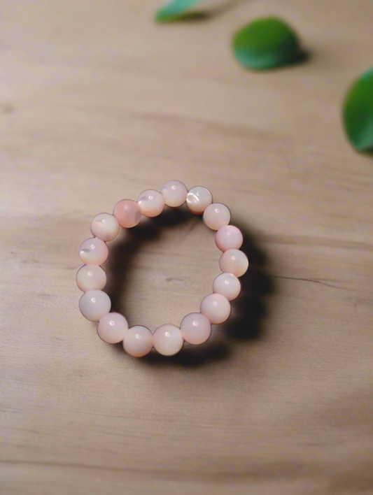 Pink Mother of Pearl Stretch Ring
