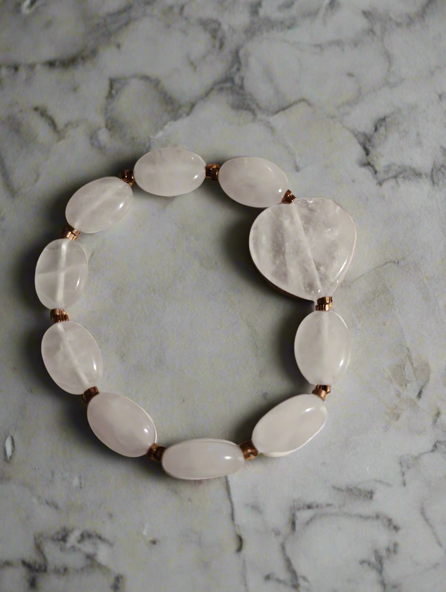 Rose Quartz and Copper Bracelet