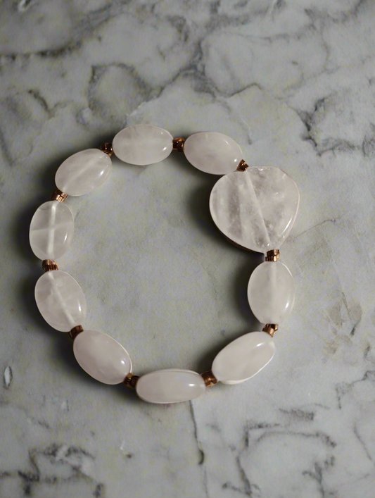 Rose Quartz and Copper Bracelet