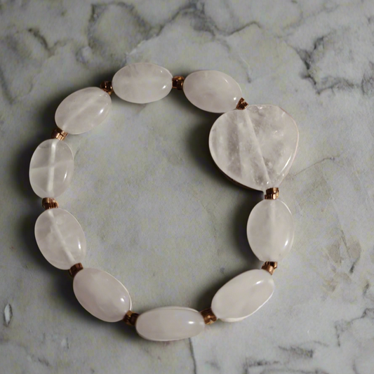Rose Quartz and Copper Bracelet