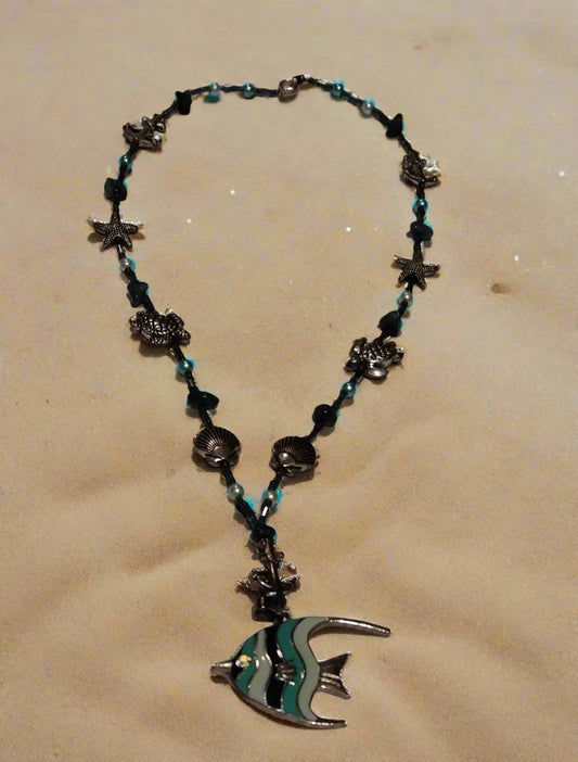Nautical Necklace With Tropical Fish Pendant