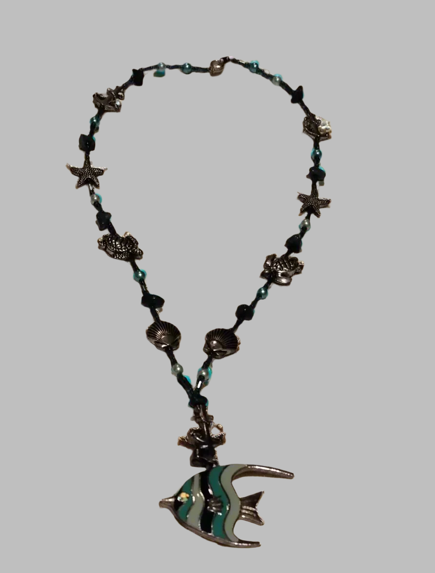 Nautical Necklace With Tropical Fish Pendant