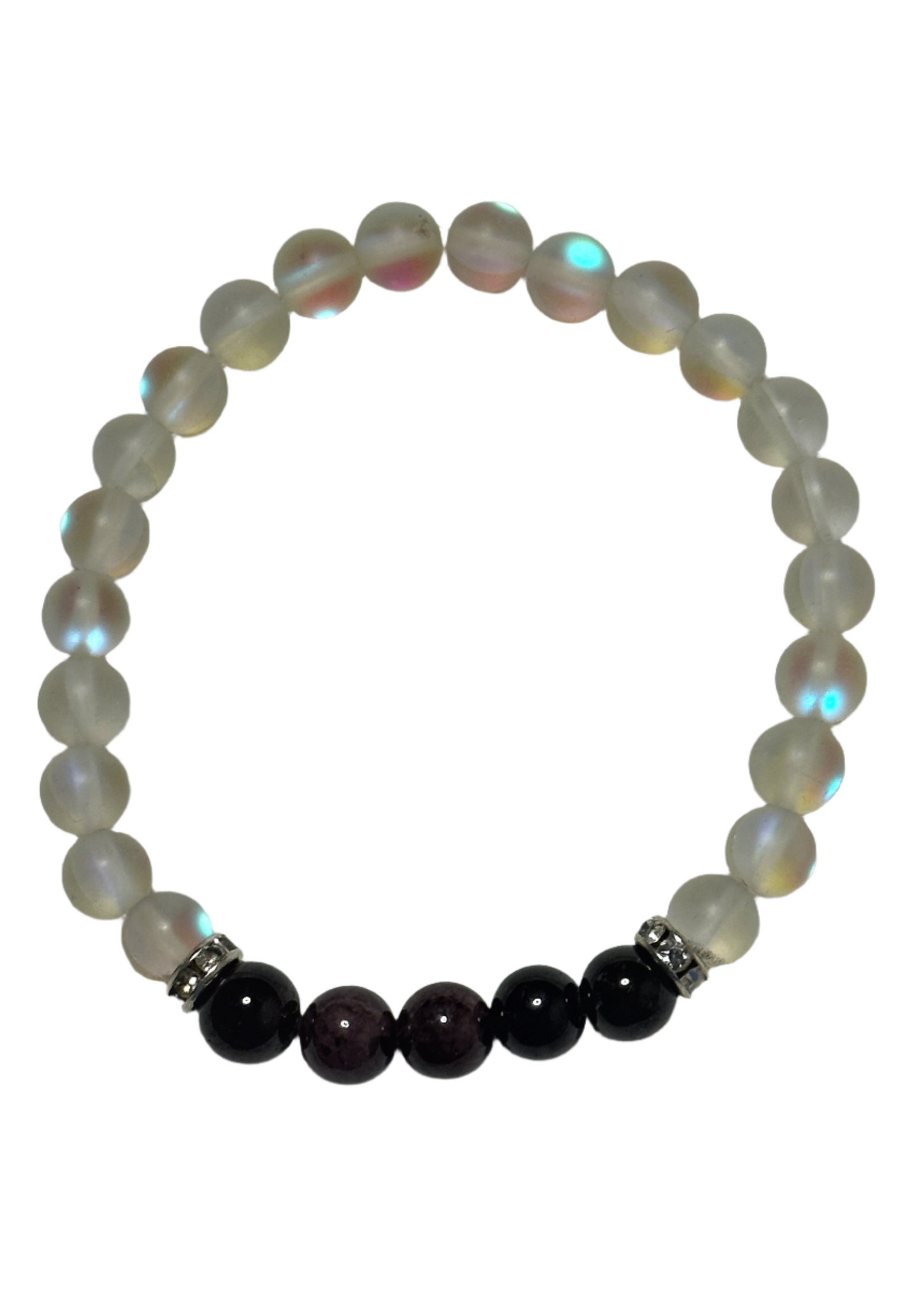 Chinese Garnet and White Synthetic Opal Bracelet