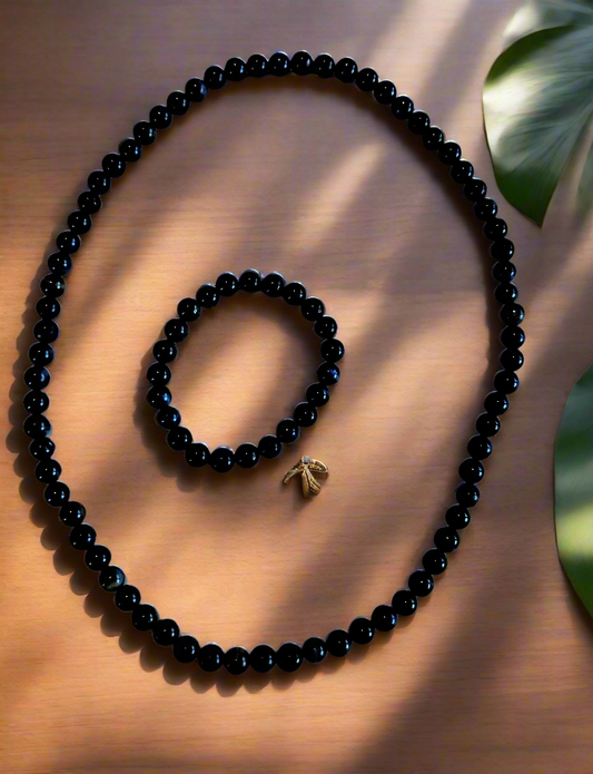 Blue Tiger Eye Necklace and Bracelet Set